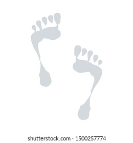 Wet footprint, silhouette wet footprint of human foot. Vector illustration.