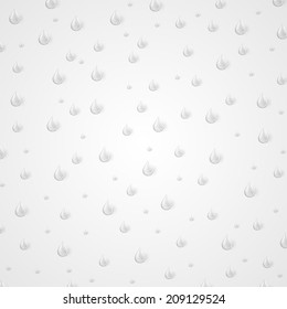 Wet gray background. Raindrops on glass. Vector illustration