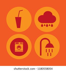 wet icon. wet vector icons set washer, shower, soda and rain