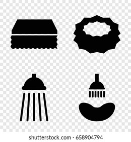 Wet icons set. set of 4 wet filled icons such as shower