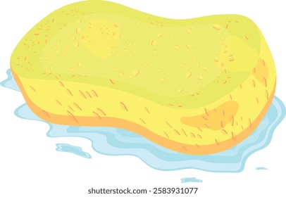 wet kitchen sponge vector illustration