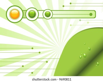 wet leaf corner on abstract background. vector illustration
