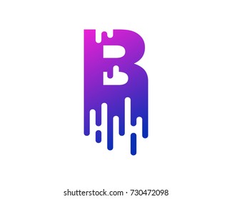 Wet Letter B Icon Logo Design Element