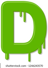 Wet letter D vector icon