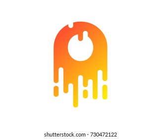 Wet Letter O Icon Logo Design Element