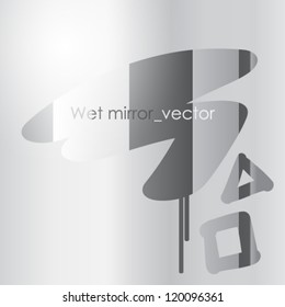 Wet misted mirror background / text on preview ONLY