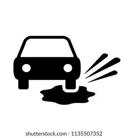 Wet muddy road vector pictogram illustration isolated on white background