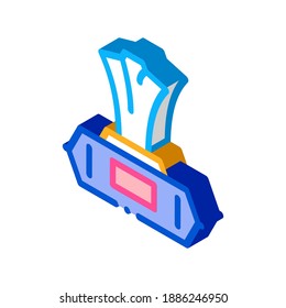 vector de icono del paquete de servilleta húmeda. signo isométrico del paquete de servilleta húmeda. ilustración de símbolo aislado de color