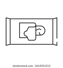 wet napkins allergen line icon vector. wet napkins allergen sign. isolated contour symbol black illustration