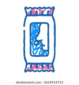 wet napkins doodle icon sketch vector. wet napkins sign. isolated symbol illustration
