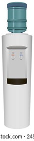 Wet office cooler unit for hot and cold water. Vector illustration.