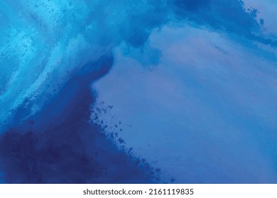 Wet organic paint dark blue background. Abstract marbling texture