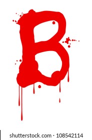 Wet paint font type, letter B