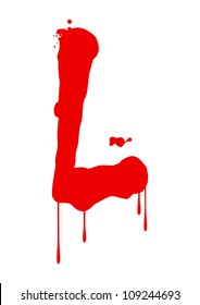 Wet paint font type, letter L