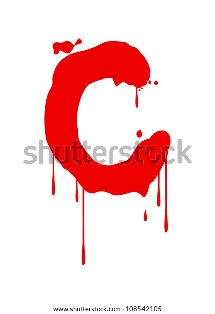 Wet Paint Font Type Letter C Stock Vector (Royalty Free) 108542105