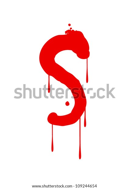 Wet Paint Font Type Letter S Stock Vector (Royalty Free) 109244654