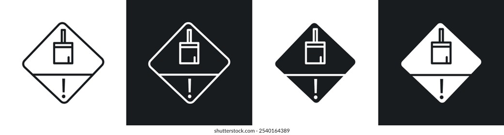 Wet paint sign in black and white colors.