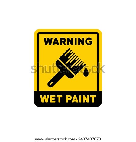Wet Paint Sign Vector Line Icon illustration.