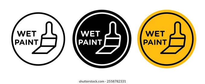 Wet paint sign vector set