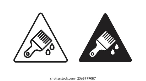 Wet paint signs set vector graphics designs