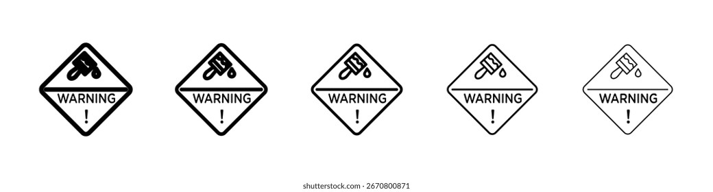 Wet paint signs Vector Art Illustration