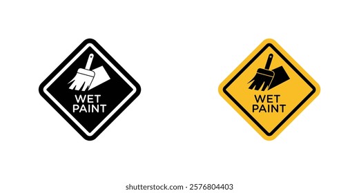 Wet paint signs vector pack for web designs
