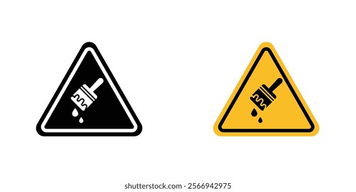 Wet paint signs. vector signs set