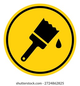 Nassfarbenes Symbol, Vektorgrafik, einzeln auf weißem Hintergrund, Label.EPS10