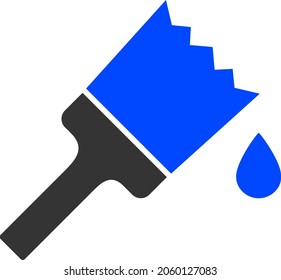 Wet Painting vector icon. A flat illustration design of Wet Painting icon on a white background.