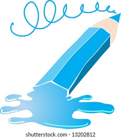 Wet pencil.