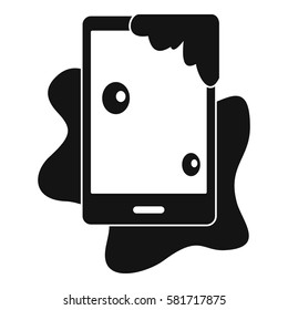 Wet phone icon. Simple illustration of wet phone vector icon for web