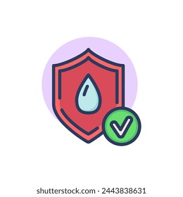 Wet protection thin line icon. Water, dry, shield sign. Comfort and sleeping concept. Vector illustration symbol element for web design and apps