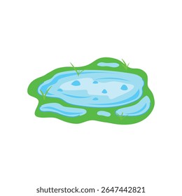 desenho animado poça molhada. lama pequena, piscina temporária, natureza ao ar livre sinal de poça molhada. símbolo isolado ilustração vetor