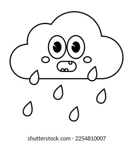 wet and rainy weather with drops icon.