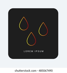 Wet Red & Orange gradient attractive line thin icon / logo design