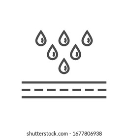 Wet Road Icon In Flat Style.Vector Illustration.	
