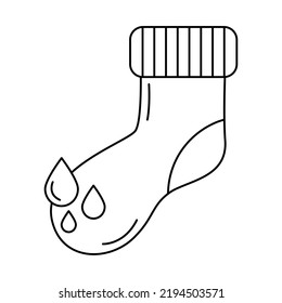 wet sock icon on white background