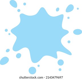 Wet stain. Blue liquid splash. Water mark