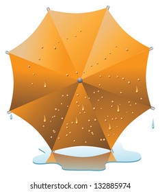 Wet Umbrella  EPS 8 vector  grouped for easy editing  No open shapes paths 