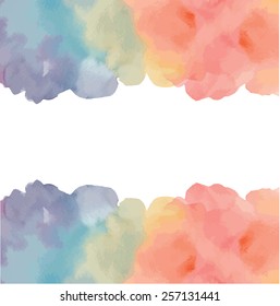 Plano De Fundo Da Borda De Pintura Em Arco-Íris De Vetor De Aquarela Molhada.