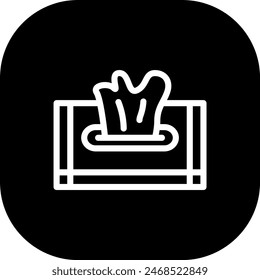 Wet wipe hygiene icon with black filled line outline style. clean, tissue, wet, hygiene, wipe, napkin, hand. Vector Illustration