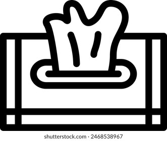 Wet wipe hygiene icon with black outline style. clean, tissue, wet, hygiene, wipe, napkin, hand. Vector Illustration