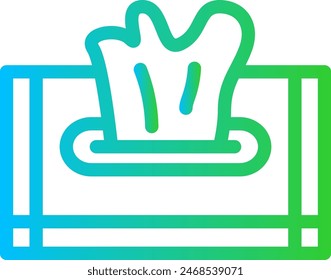 Wet wipe hygiene icon with blue and green gradient outline style. clean, tissue, wet, hygiene, wipe, napkin, hand. Vector Illustration