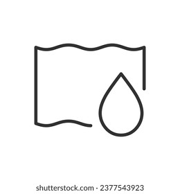 Wet wipe, linear icon. Wipe and a drop of liquid. Line with editable stroke