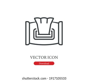 Wet wipe vector icon.  Editable stroke. Symbol in Line Art Style for Design, Presentation, Website or Apps Elements, Logo. Pixel vector graphics - Vector