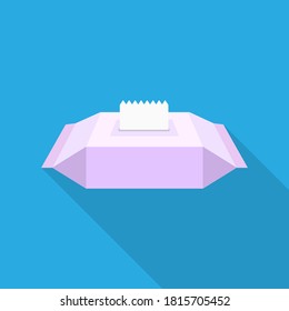 Wet wipes flat icon isolated on white background. Vector illustration. Eps 10.