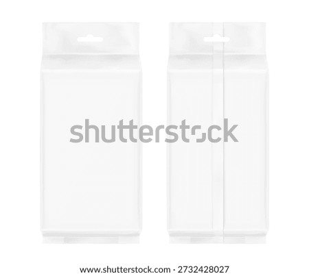 Wet wipes flow package mockup. Vector illustration isolated on white background. Can be use for your design, promo, adv and etc. EPS10.