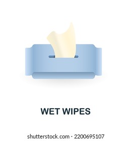 Wet Wipes icon. 3d illustration from cleaning collection. Creative Wet Wipes 3d icon for web design, templates, infographics and more