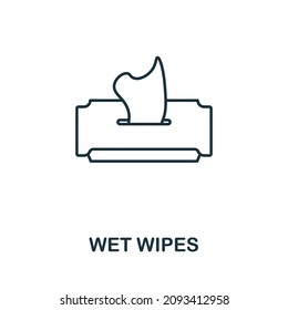 Wet Wipes icon. Line element from cleaning collection. Linear Wet Wipes icon sign for web design, infographics and more.