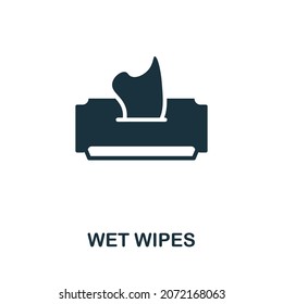 Wet Wipes icon. Monochrome sign from cleaning collection. Creative Wet Wipes icon illustration for web design, infographics and more